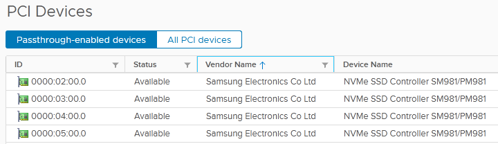 4 NVMe devices